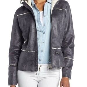 Prana Gray Esme Sherpa Zip Jacket Women Size Medium